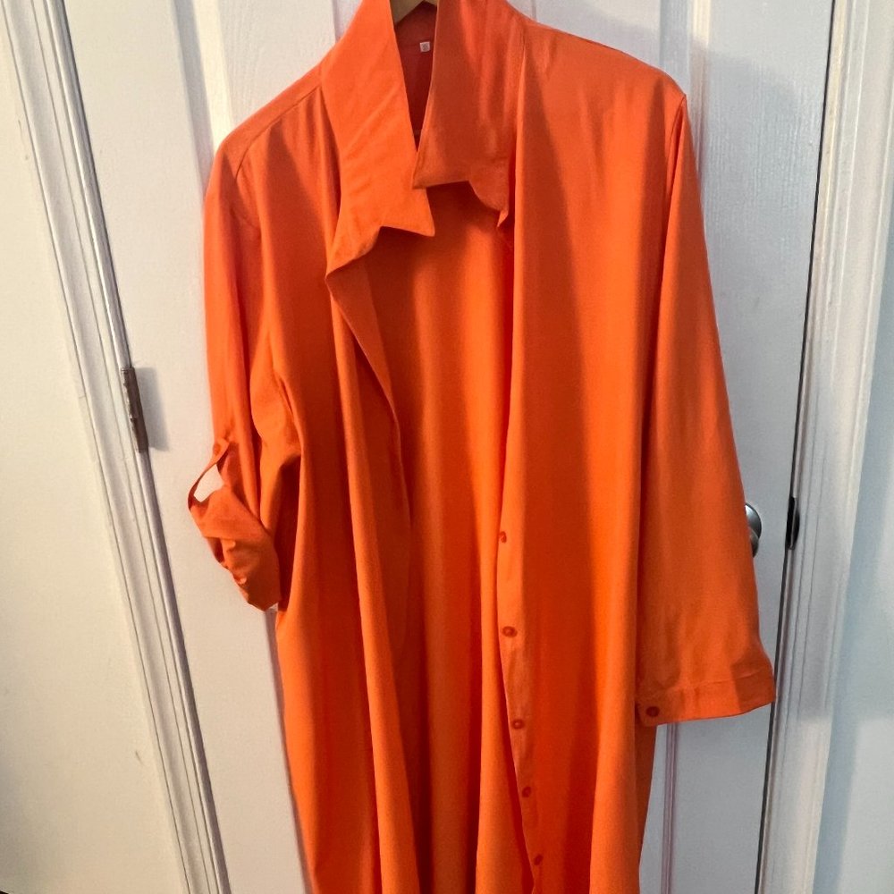 Orange Shirt Dress